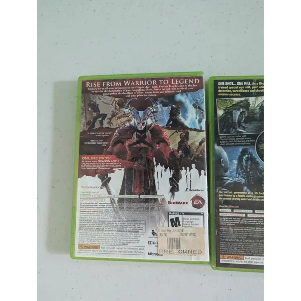 Xbox 360 Dragon Age 2 and Sniper Ghost Warrior Xbox 360 Games
